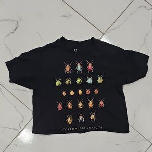 EUC Women's Black Insect Graphic T-Shirt